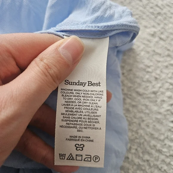 SUNDAY BEST Bonsoir Dress Satin Light Blue Mini Large Aritzia - Picture 10 of 10